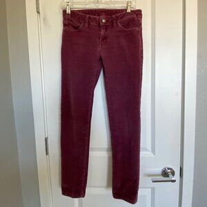 PATAGONIA Women's Burgundy Organic Cotton Corduroy Slim Pants Jeans Size 27